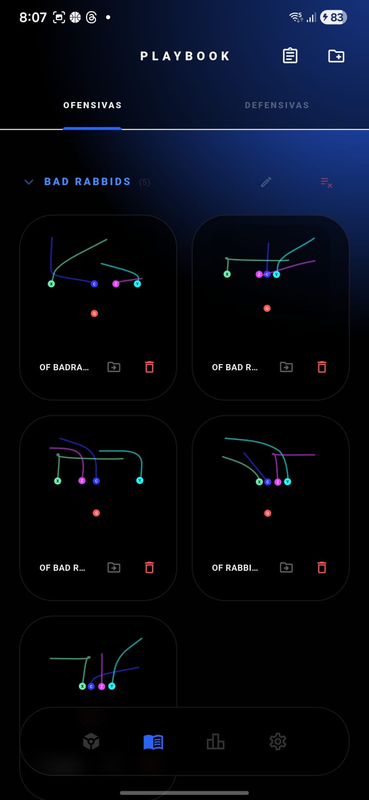Pantalla Playbook